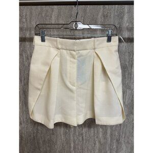 Balenciaga Womens High-Waisted Pleated Shorts Size 40 Cream